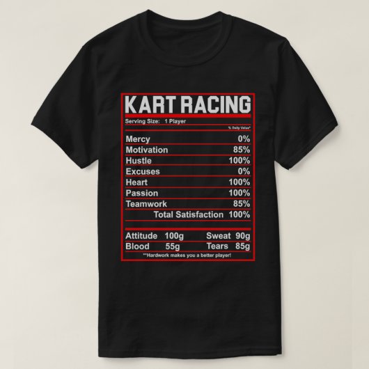 Funny Kart Racing Nutrition Facts Gift Idea Women T-shirt (Design voorkant)