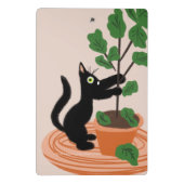 Funny Kat Figboom Potplanten Handgetekend Plan Mini Klembord (Achterkant)