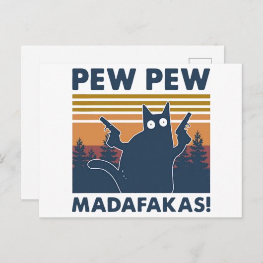 Funny kat pew Madafakas Briefkaart (Voorkant / Achterkant)