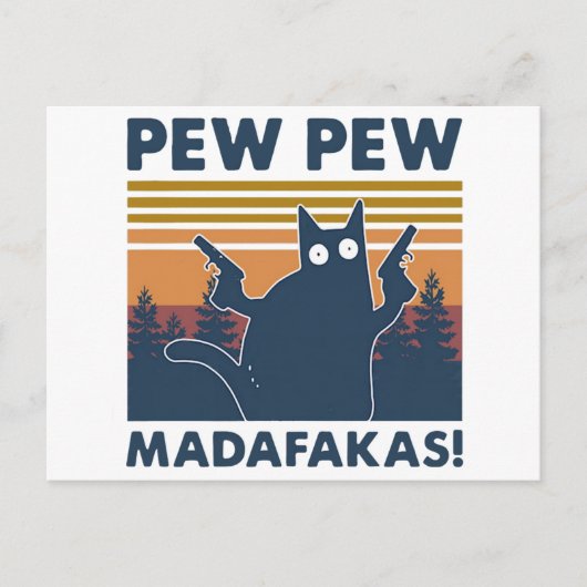 Funny kat pew Madafakas Briefkaart (Voorkant)