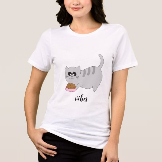 Funny kat t-shirt, kat vibes top (Voorkant)