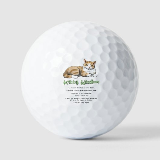 Funny Kat Wisdom Golfballen (Voorkant)