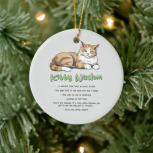Funny Kat Wisdom Keramisch Ornament