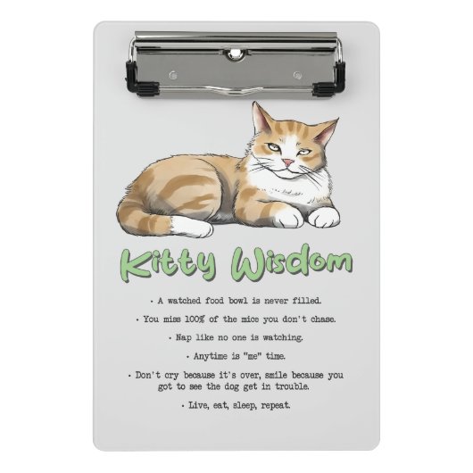 Funny Kat Wisdom Mini Klembord (Voorkant)