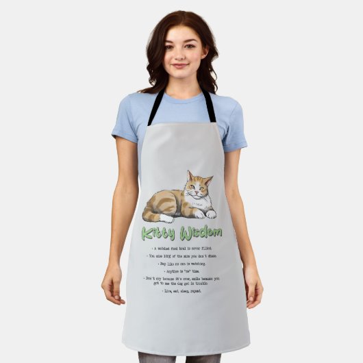 Funny Kat Wisdom Schort (Gedragen)