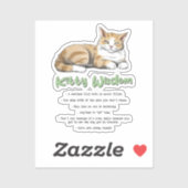 Funny Kat Wisdom Sticker (Vel)