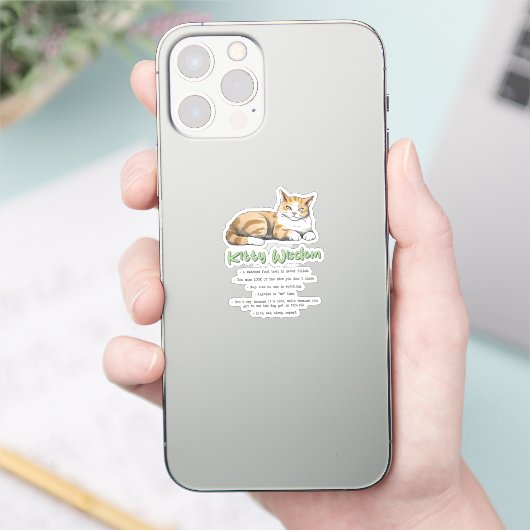 Funny Kat Wisdom Sticker (Telefoon)