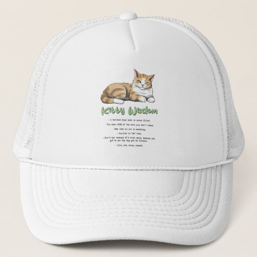 Funny Kat Wisdom Trucker Pet (Voorkant)