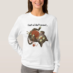 Funny katten brei thema T-shirt breister cadeau