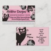 Funny kattengaren brei-haakwerk visitekaartje (Voorkant / Achterkant)