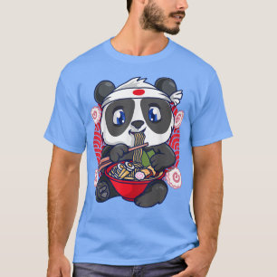 Funny Kawaii Anime Cute Panda Japans Ramen Noodl T-shirt