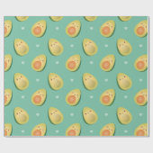 Funny Kawaii Avocados Let's Avocuddle Pattern Cadeaupapier (Vlak)