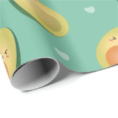 Funny Kawaii Avocados Let's Avocuddle Pattern Cadeaupapier (Rol Hoek)