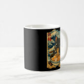 Funny Kawaii Black Cat Ramen Noodle Bowl Japanese Koffiemok (Voorkant rechts)