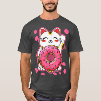 Funny Kawaii Cat Donut Japanse animme meisjes meis T-shirt