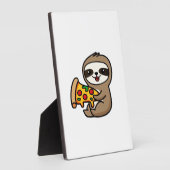 Funny Kawaii Chibi Sloth with Pizza � Cute Cartoon Fotoplaat (Zijkant)