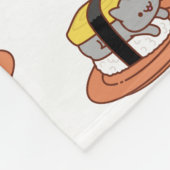 Funny Kawaii Cute Sushi Cats Fleece Blanket (Hoek)