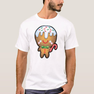Funny Kawaii Gingerbrood Man Kerstmis Mannen T-shi T-shirt