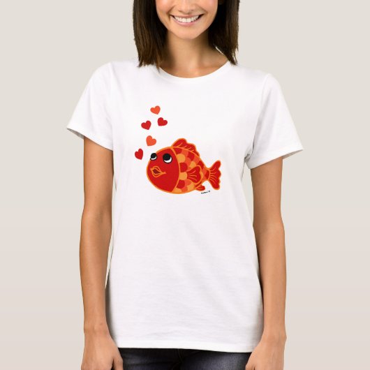 Funny Kawaii Goldfish Cartoon T-shirt (Voorkant)