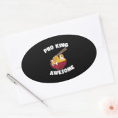 Funny Kawaii Hamster met Geweldige noedels Ovale Sticker (Envelop)