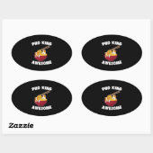 Funny Kawaii Hamster met Geweldige noedels Ovale Sticker (Vel)