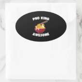 Funny Kawaii Hamster met Geweldige noedels Ovale Sticker (Tas)