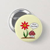 Funny Kawaii Mushroom Ronde Button 5,7 Cm (Voorkant /achterkant)