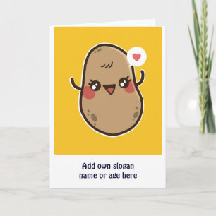 Funny Kawaii Potato Cute Girls Teen Graphics Gifts Kaart