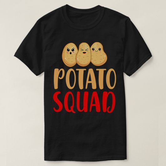 Funny Kawaii Potato Squad Vegan Vegetarian Team T-shirt (Design voorkant)