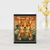 Funny Kawaii Ramen Corgi Japanese Noodles Corgi Ea Kaart (Gele Bloem)
