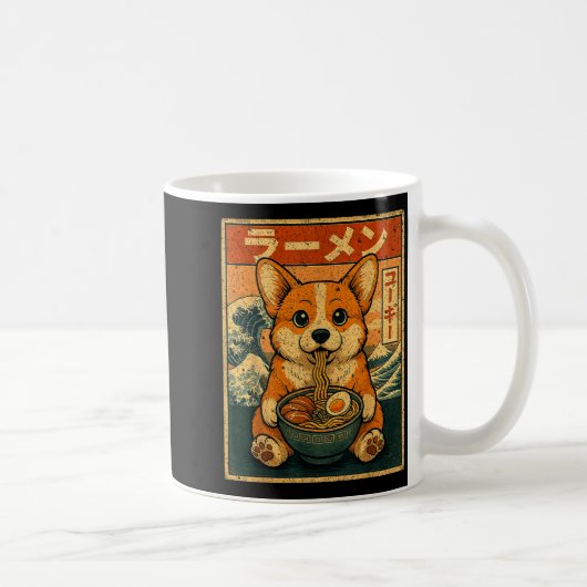 Funny Kawaii Ramen Corgi Japanese Noodles Corgi Ea Koffiemok (Rechts)