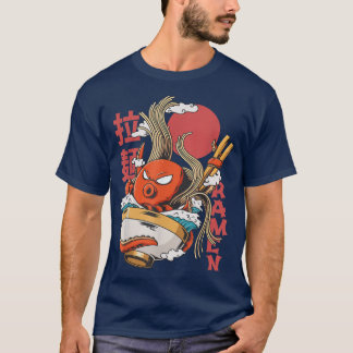 Funny Kawaii Ramen Cute Anime octopus Japanese Asi T-shirt