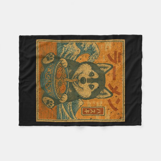 Funny Kawaii Ramen Husky Japanese Noodles Husky Ea Fleece Deken (Voorkant (Horizontaal))