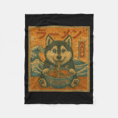 Funny Kawaii Ramen Husky Japanese Noodles Husky Ea Fleece Deken (Voorkant)