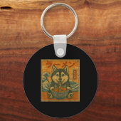 Funny Kawaii Ramen Husky Japanese Noodles Husky Ea Sleutelhanger (Voorkant)