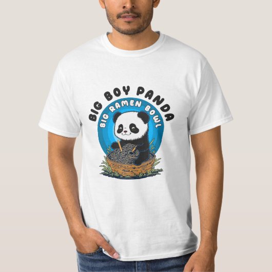 Funny Kawaii Ramen Panda T-shirt (Voorkant)