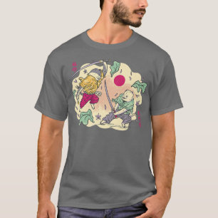 Funny Kawaii Samurai Cat humor print ninja lo T-shirt