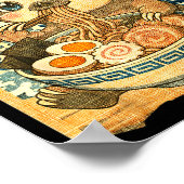 Funny Kawaii Sloth Ramen Noodle Bowl Japanese Wave Poster (Hoek)