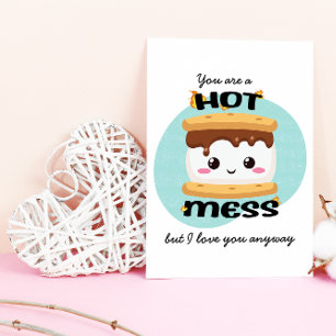 Funny Kawaii S'mores Hot Mess Kaart