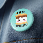 Funny Kawaii S'mores Hot Mess Ronde Button 5,7 Cm