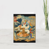 Funny Kawaii Unicorn Ramen Noodle Bowl Japanese Wa Kaart (Voorkant)