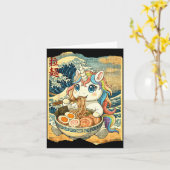Funny Kawaii Unicorn Ramen Noodle Bowl Japanese Wa Kaart (Gele Bloem)