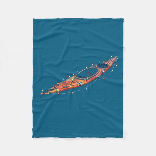 Funny Kayak Christmas Graphics Lights Lover Kayaki Fleece Deken (Voorkant)