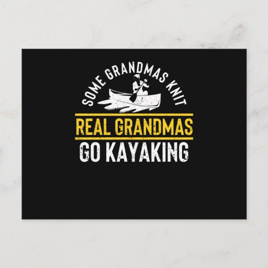 Funny kayaker Sommige grannies die Real breien Briefkaart (Voorkant)