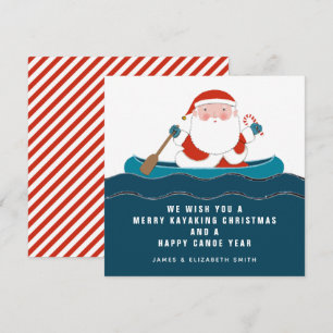 Funny Kayaking Canoe-kerstkaarten Feestdagenkaart