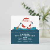 Funny Kayaking Canoe-kerstkaarten Feestdagenkaart (Staand voorkant)