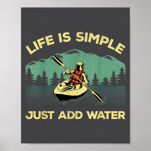 Funny Kayaking Design For Men Women Paddling Canoe Poster (Voorkant)