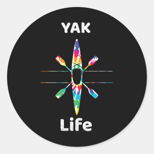Funny Kayaking Gift Yak Life Boating Kayak Paddle  Ronde Sticker (Voorkant)