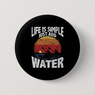 Funny Kayaking Graphic Sunset Watersport Fan Ronde Button 5,7 Cm
