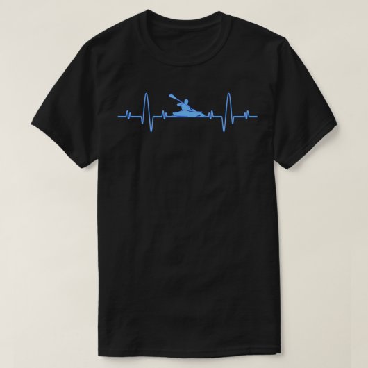 Funny Kayaking Heartbeat Cool Canoe Boating Kaya T-shirt (Design voorkant)